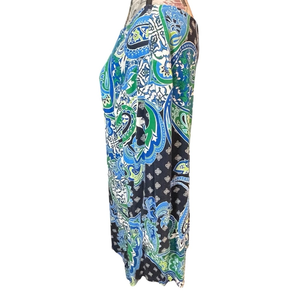 Ruby Rd. Blue and Green Paisley Top - Picture 2 of 7